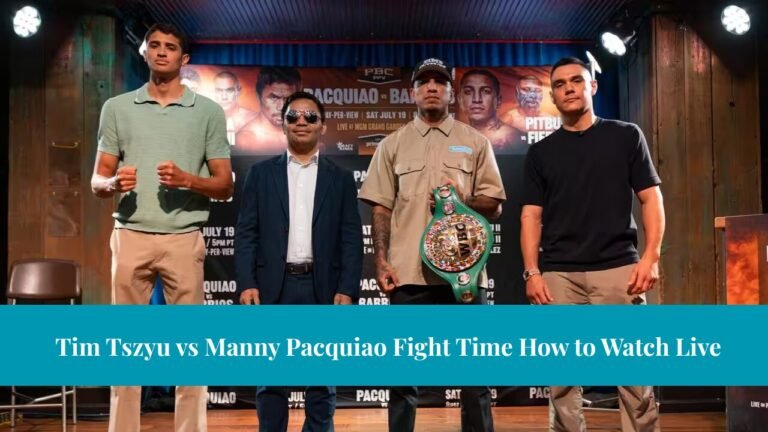 Tim Tszyu vs Manny Pacquiao Fight Time How to Watch Live