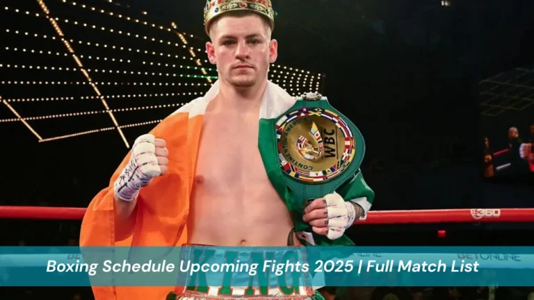 Boxing Schedule Upcoming